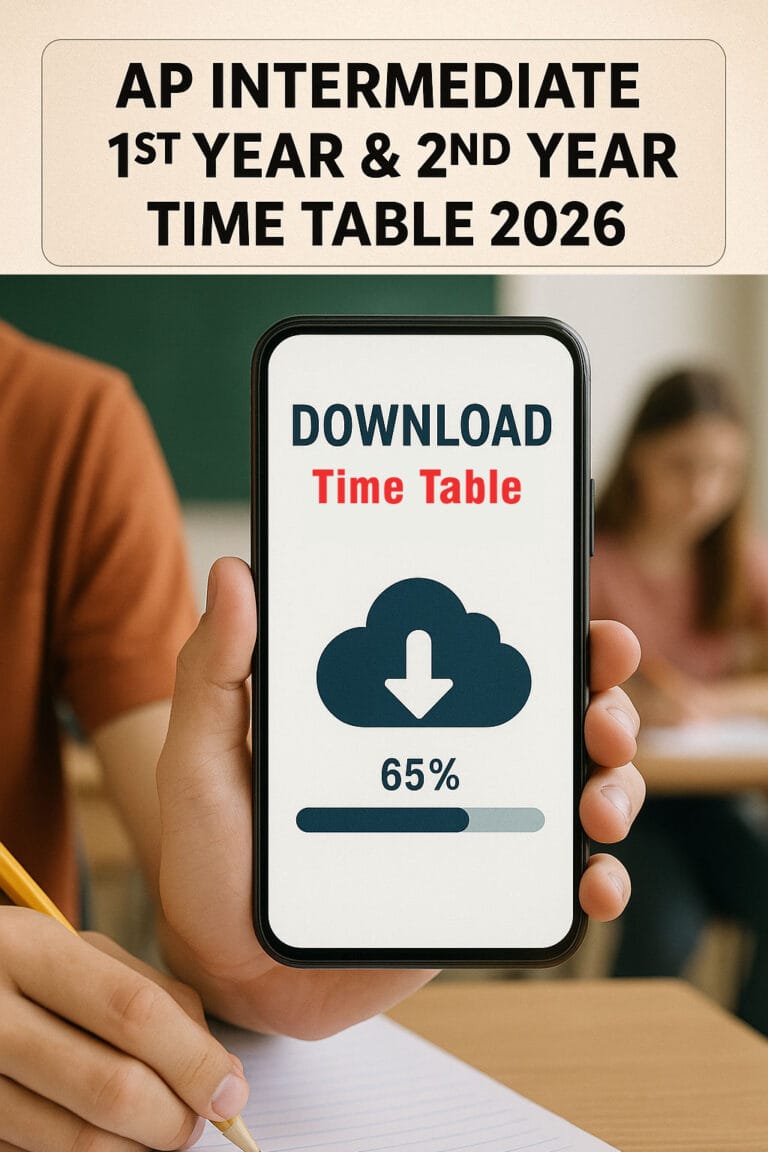 AP Inter Time Table 2026 : Download 1st & 2nd Yr Exam Dates