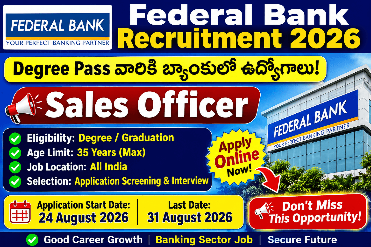 Federal Bank Recruitment 2026